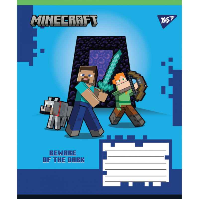 Тетрадь школьная Yes Minecraft Walls 767563, 12 листов клетка