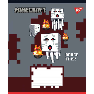 Тетрадь школьная Yes Minecraft Walls 767563, 12 листов клетка