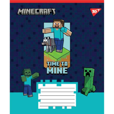 Тетрадь школьная Yes Minecraft Walls 767563, 12 листов клетка