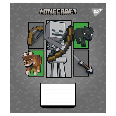 Тетрадь школьная Yes Minecraft Arrows 767572, 12 листов косая линия