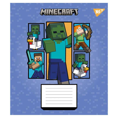 Тетрадь школьная Yes Minecraft Arrows 767572, 12 листов косая линия