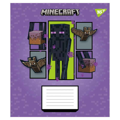 Тетрадь школьная Yes Minecraft Arrows 767572, 12 листов косая линия