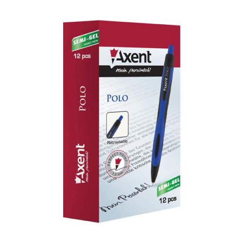 Ручка масляная автоматическая Axent Polo AB1066-02-A, синяя