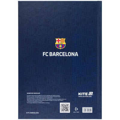 Дневник школьный Kite FC Barcelona BC25-262, твёрдая обложка