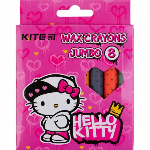 Крейда воскова Kite Jumbo Hello Kitty HK21-076, 8 кольорів