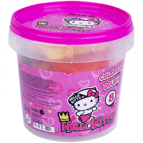 Тісто для ліпки кольорове Kite Hello Kitty HK21-137, 8*20г+2 формочки+стек
