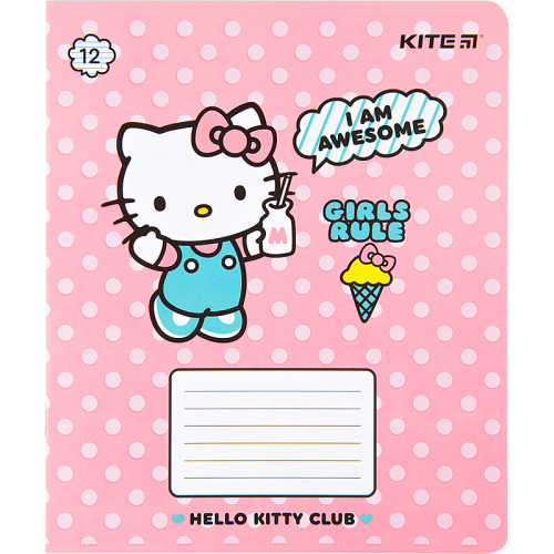 Тетрадь школьная Kite Hello Kitty HK22-234, 12 листов, в линию
