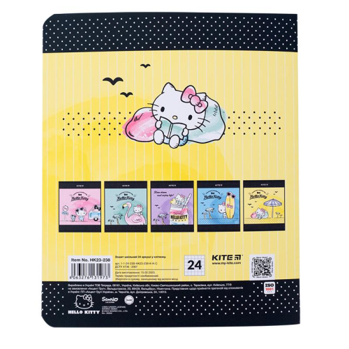 Зошит шкільний Kite Hello Kitty HK23-238, 24 аркуша, клітинка