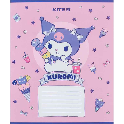 Тетрадь школьная Kite Kuromi HK24-235-2, 12 листов, в косую линию