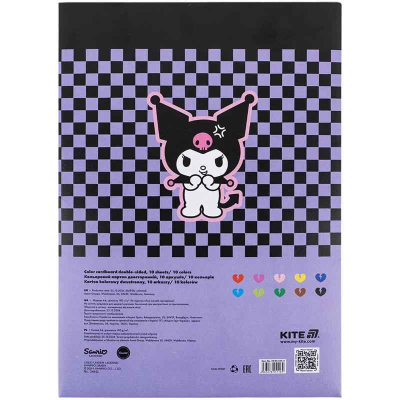 Картон кольоровий двосторонній Kite Kuromi HK24-255-2, А4