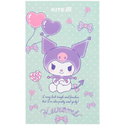 Блокнот-планшет Kite Kuromi HK25-195, A6, 50 аркушів, нелінований