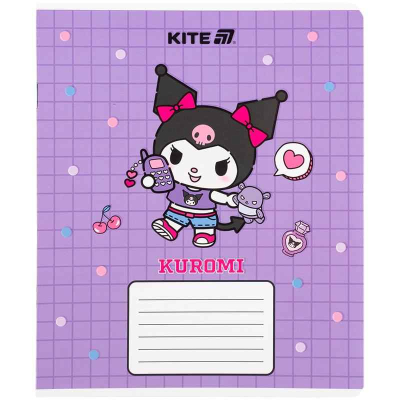 Тетрадь школьная Kite Kuromi HK25-232-4, 12 листов, клетка