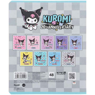 Зошит предметний Kite Kuromi HK25-240-2, 48 аркушів, клітинка, фізика