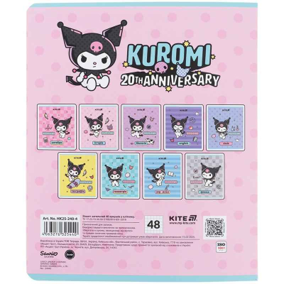 Зошит предметний Kite Kuromi HK25-240-4, 48 аркушів, клітинка, історія