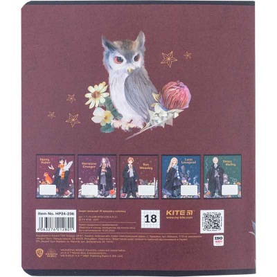 Зошит шкільний Kite Harry Potter HP24-236, 18 аркушів, клітинка