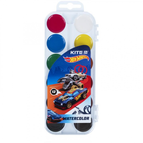 Фарби акварельні Kite Hot Wheels HW21-061, 12 кольорів