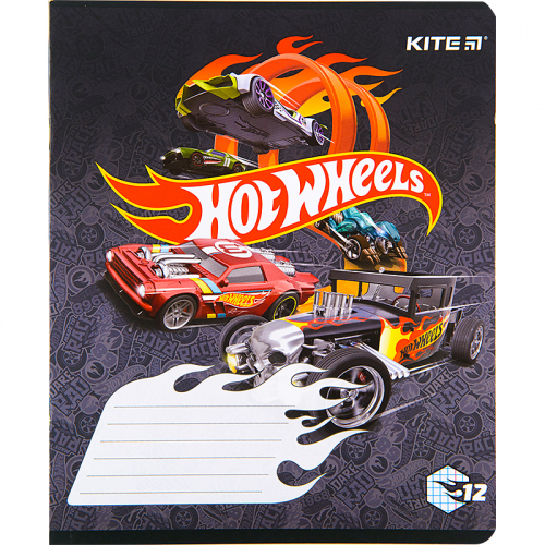 Зошит шкільний Kite Hot Wheels HW22-232, 12 аркушів, клітинка