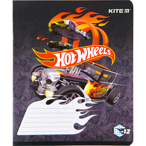 Тетрадь школьная Kite Hot Wheels HW22-232, 12 листов, клетка