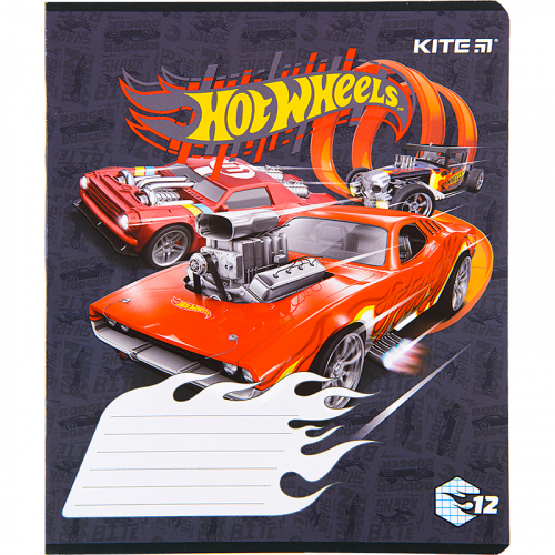 Зошит шкільний Kite Hot Wheels HW22-232, 12 аркушів, клітинка