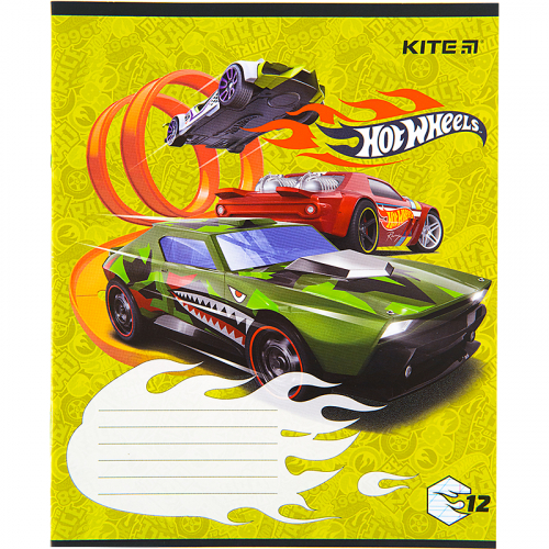 Тетрадь школьная Kite Hot Wheels HW22-235, 12 листов, в косую линию