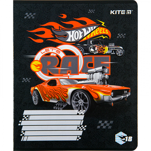 Зошит шкільний Kite Hot Wheels HW22-236, 18 аркушів, клітинка