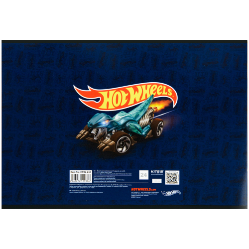 Тетрадь для рисования Kite Hot Wheels HW22-242, 24 листа