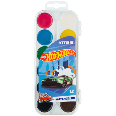 Краски акварельные Kite Hot Wheels HW23-061, 12 цветов