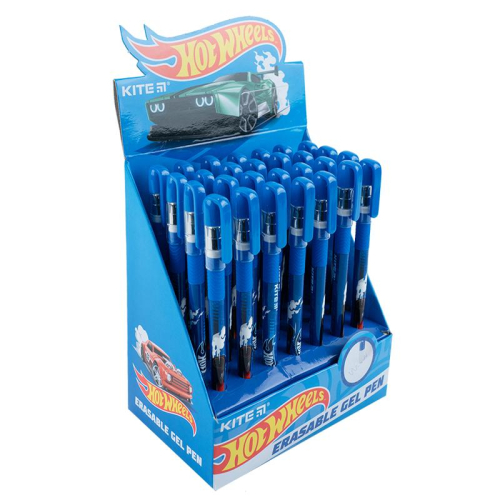 Ручка гелева "пиши-стирай" Kite Hot Wheels HW23-068, синя
