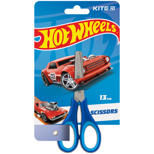 Ножницы с резиновыми вставками Kite Hot Wheels HW23-123, 13 см