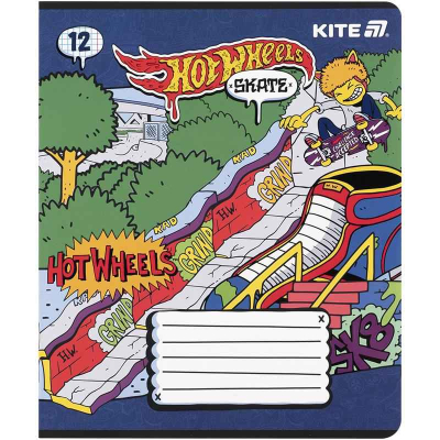 Зошит шкільний Kite Hot Wheels HW25-232-2, 12 аркушів, клітинка