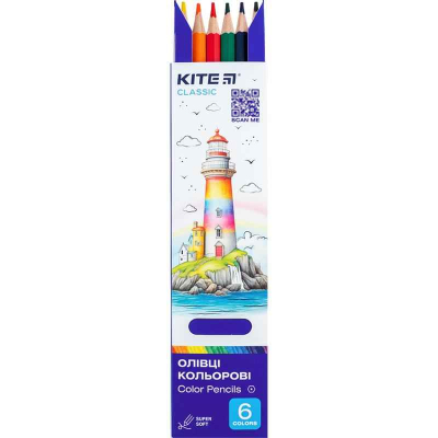 Олівці кольорові Kite Classic K-050, 6 шт.