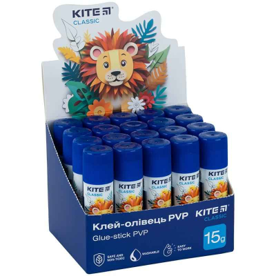 Клей-олівець з індикатором PVP Kite Classic K-1130, 15 г