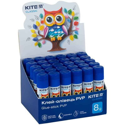 Клей-олівець з індикатором PVP Kite Classic K-130, 8 г