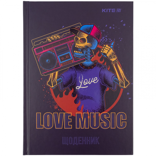 Дневник школьный Kite Love music K21-262-2, твердая обложка