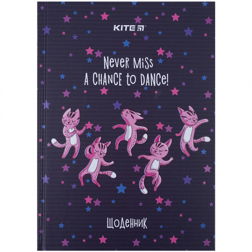 Щоденник шкільний Kite Dancing cats K21-262-5, тверда обкладинка