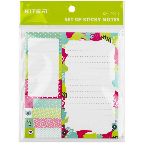 Блок бумаги с липким слоем Kite Color K21-299-1, набор
