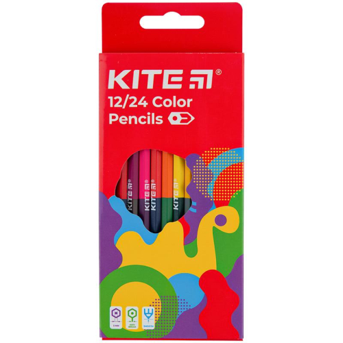 Карандаши цветные двусторонние Kite Fantasy K22-054-2, 12 штук