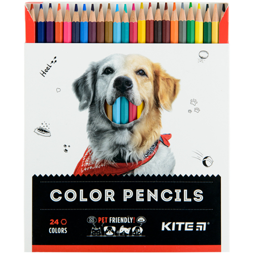 Олівці кольорові Kite Dogs K22-055-1, 24 кольори