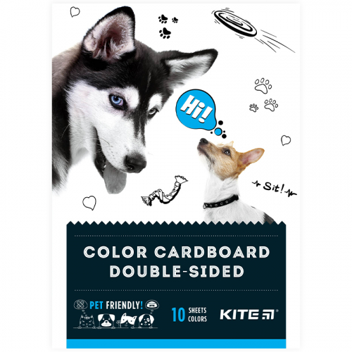 Картон цветной двусторонний Kite Dogs K22-289, А5