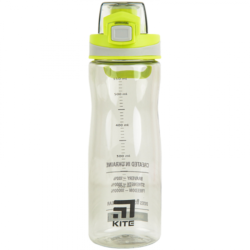 Пляшечка для води Kite Created in Ukraine K22-395-03, 650 мл, сіро-зелена