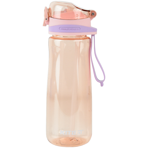 Бутылочка для воды с трубочкой Kite K22-419-01, 600 мл, розовая