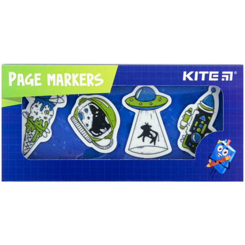 Закладки пластиковые Kite UFO K22-479-2, 4x20 шт, 35х50 мм
