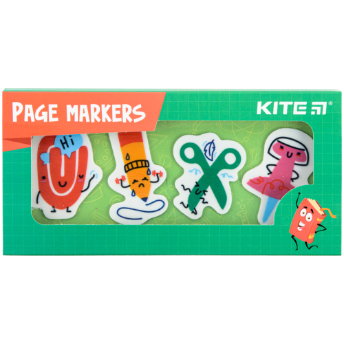 Закладки пластикові Kite Office K22-479-3, 4x20 шт, 35х50 мм