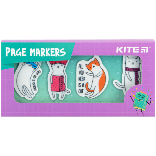 Закладки пластикові Kite Cats K22-479-6, 4x20 шт, 35х50 мм