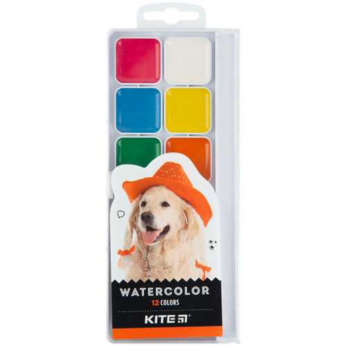 Краски акварельные Kite Dogs K23-061, 12 цветов