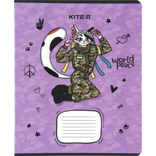 Зошит шкільний Kite Хоробрі тварини K23-234-1, 12 аркушів, лінія