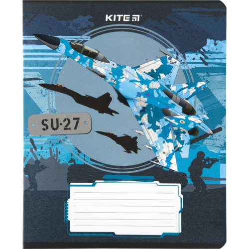 Зошит шкільний Kite Мілітарі K23-236-1, 18 аркушів, клітинка