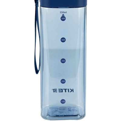 Бутылочка для воды квадратная Kite K24-1209-1, 550 мл, голубая