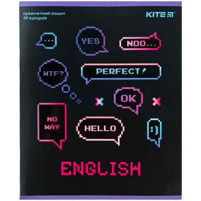Предметная тетрадь Kite Neo K24-240-10, 48 листов, в линию, английский язык