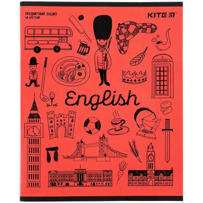 Предметная тетрадь Kite Sketch K24-240-18, 48 листов, в линию, английский язык